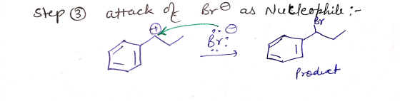 Step ③ attack of Bro as Nucleophile :- product