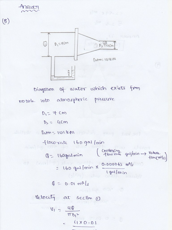 Diaasam af ater cohich exits m no into atmospheric preccurse loco sati bo gal (min ConNn om t60almin loo 0.000063 m g Imin te