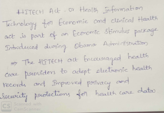 HITECH Ack - 0r Health Information Technology for act is part Ef Economic and clinical Health an Ecenomic stimulus package In
