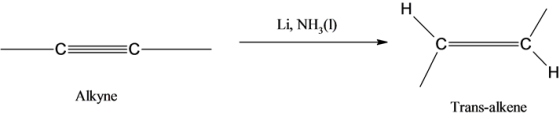 Li, NH,(1)
-
C=
C—
Alkyne
Trans-alkene