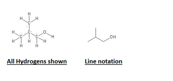 I I-OOMI I OH I– All Hydrogens shown Line notation