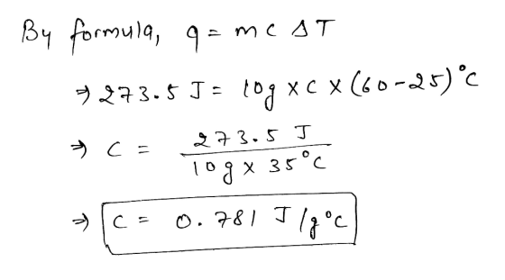 By formula, q= me at 9 273. ST= toa xс x 44 o-2:)°C 2 2 3. Хт Эс - Togx зx °C эса о. 78 | Тlt °C