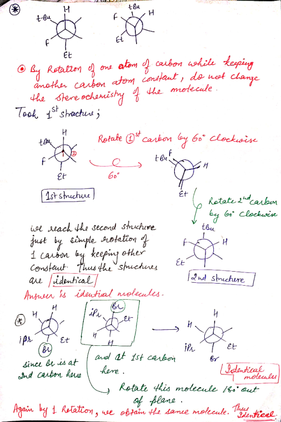 tBu Н t-Bu EL Et one atem caubon ushile kegpiug Ly Retatton d anathu carben atom constaut , do not change he Stere ochemishy