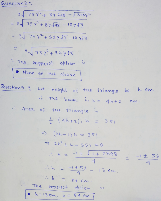 Question 3 & 357542 + 8y A8 - $30072 75 y² +84 548 - 10.453 = 3 3/ 75y2 + 324 3-10183 3 757² +22 y 3 The correct option optio