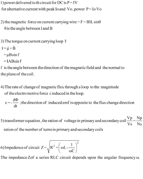 1) power delivered to th circuit for DC is P-IV for alternative current with peak Ioand Vo, power P-IoVo 2) the magnetic forc