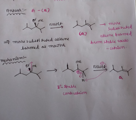 Answer:- A-ca) o me عمهم و - morre substituted allene barmed brom stable carto - cataion . = mare substituted alleene farmed