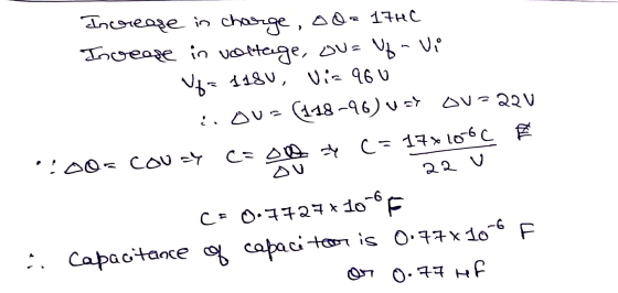 Incoreage in chasnge , ao 1uC Vi Toceaze in vottege, OU= .U 18-96) AO- COU -Y -6 capaci tarn is O7x10 Capactance