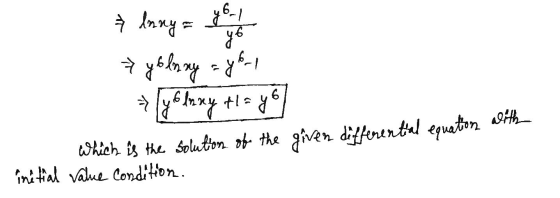 & Inny = you! blom 6 yo > y6. your »ly blany thay which is the solution of the given initial value Condition. y with differen