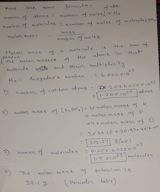 Here are some ma%% formula- of aton numer of atoms number of molest & NA number of molecules a number of moles of molecules X