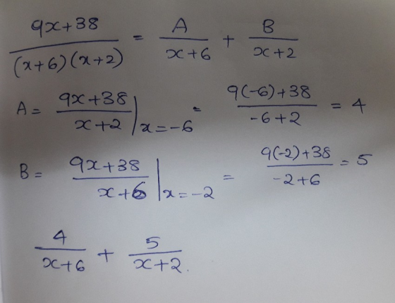 9x+38 x+6 +2 (x+6) (2+2) A= - 9(-6) +38 -6+2 9x+38 - x+2 - 4 /a=-1 9x+38 x+6 la=-2 9(-2) +385 -2+6 at the OCT6 T x+2.