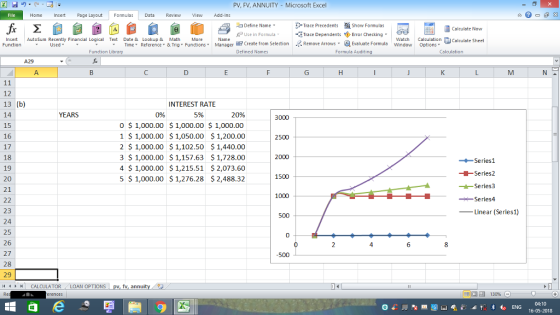 PV, FV, ANNUITY Microsoft Excel Home Page Layout FormulasData Review View dd-Ins Define Name PUse in Formula Trace Precedents