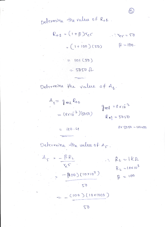 netermine the value of Res. Ros=(1+Bores ..! Ver=50 (1+10o) (50) B-100 = 101650) - 5050 R Determine the value of An.. A = 9 m