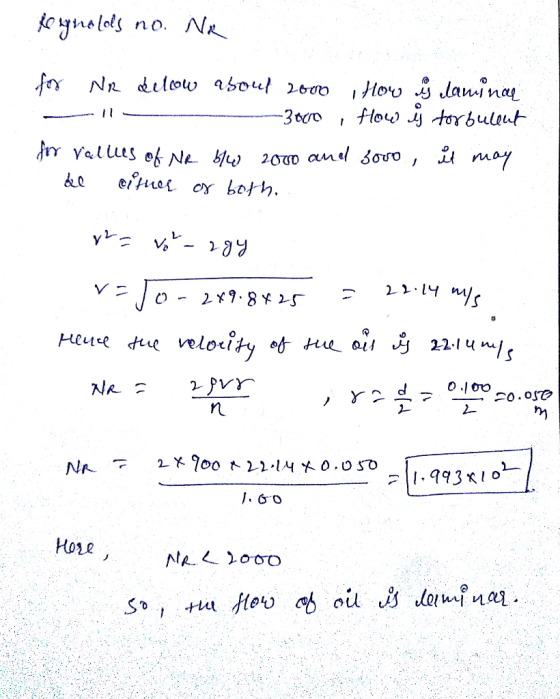 tegnolols no. Na for Nr delow about 2000 How ý laminai 3000, flow ý torbulent fer vallles of Na blw 2000 and sovo, it may de