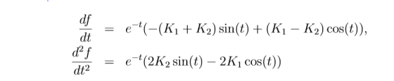 = e(-(Ki + K2) sin(t) + (Ki - K2) cos(t)), J = et(2K sin(t) - 2 Ki cos(t))