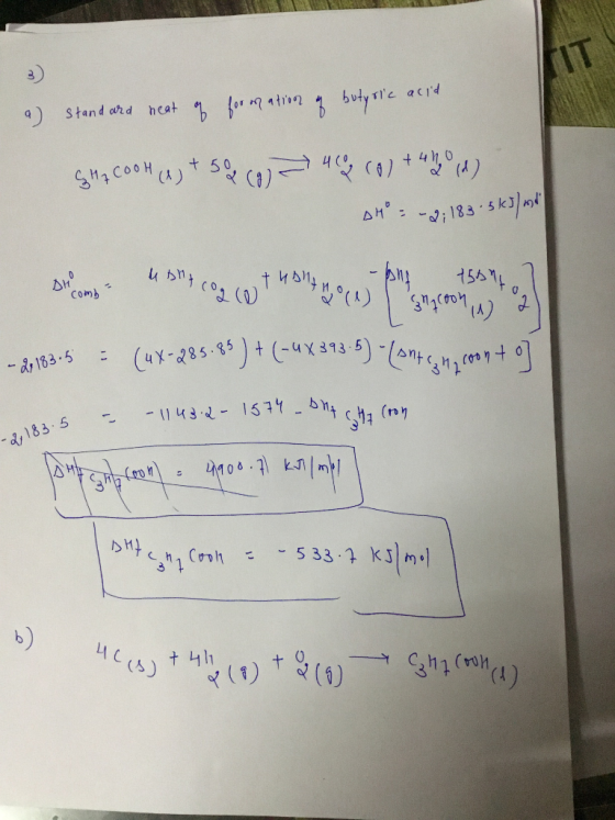 a) stand and heat of formation of butyric acid GH₂COOH (1) + 50 (9) 40 (0) +40 (d) sh: -2;183.5 kB) med belo na 4 50 692 hang