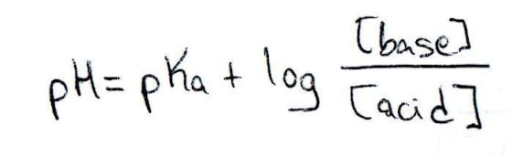 (based pH = pka + log Cacid