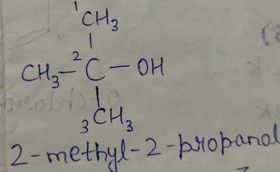 CH₂ ² C - OH Prol CH₂ 2-methyl-2-propanol