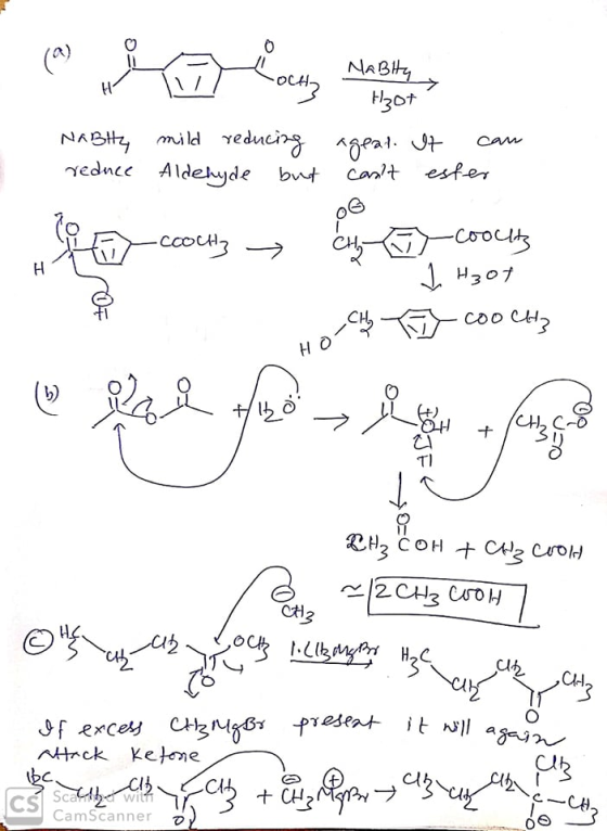 (4) NABiH H3ot NABH mild educing geat Jt rednce Aldehyde CAM Canit esfer but ccou3 Coouk JH307 coo CH - HO TI & COH C Crol 2