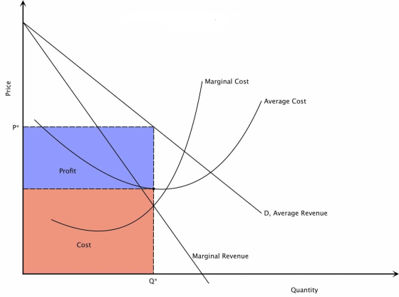 Marginal Cost Price Average Cost Profit D, Average Revenue Cost Marginal Revenue Quantity