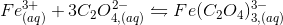Feaq) +3C202. g) = Fe(C204)