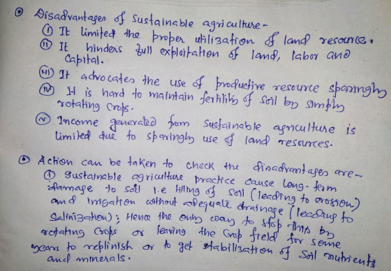 O Aisadvantagen Sustainable agr cultue olt limited the トopen uhli3afion df, land resource. It hinders exploitahen f land, lab