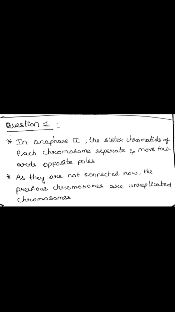eac cxomasome seperate move touo oxd oppostte polas asce not connacted nous, the Chromosomes