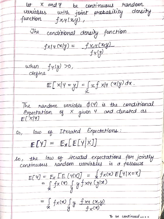 let X and Y be continuous random cavables with joint probability density function £x,4(244) The conditional density function