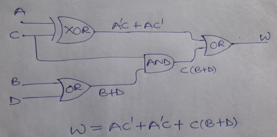 ÁC +AC IXOR OR C(BID) LOR BID W=Ad+Ac + c(@+D)
