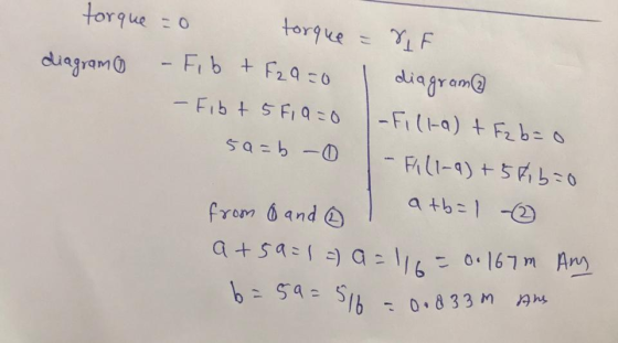 torque o torque = 8,5 diagramo - Fib + F2a=0 diagram - Fibt 5 Fia=0 -Fill-a) + Fz b=0 5a=b -0 - Fil1-9)+5 kibao atb=1 -2 from