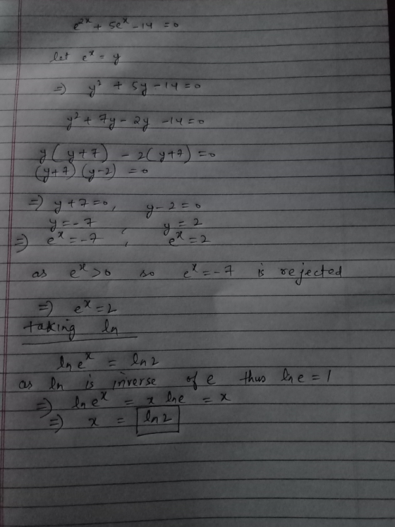 p2x sea_14 =0 54-14 EO = y + 5y-1420 y² + 7y-ay-1450 y (4+7) - 2(3+2) == (y +7 (y-2) = 0 = y +7=0, 4 = 2 YE-7 ex=-7 = 2 ? -2