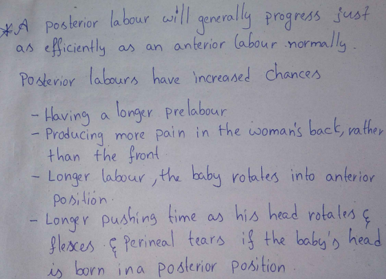 A Poslerior la bour will generally progress just Piciently anterior labour normally as as an Po sterior labours have increase