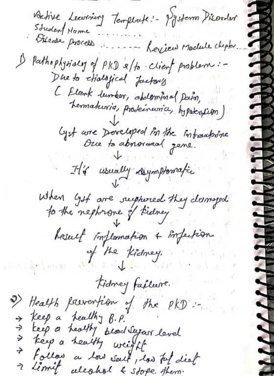 sdem tudent Mome Se Process eview Mocule chphr. Pathophyaisly of PKD /Ciat pablem i - Duc to chaajicul etors L Elemk dunbor,