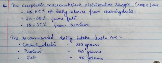 A Th acceptable mauonutsient distibution Aanges (AMDR) calouis faon cahohydreles are 45-65% et daay 30-35 onn tals 16 39 a ta
