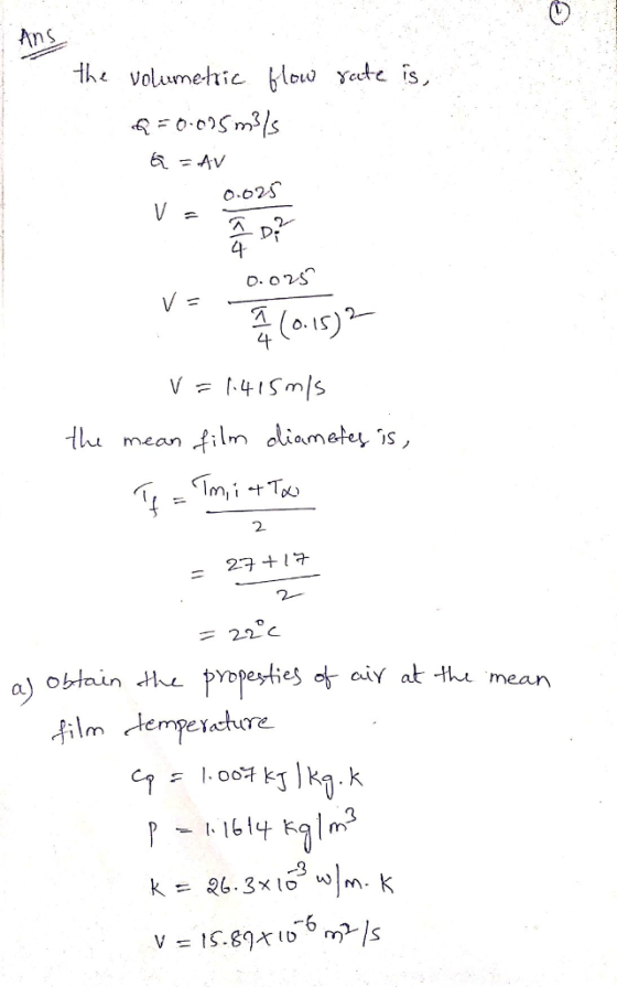 AnS HA! volume-hic blow ycute is 0.02S 4 O. IS 4 tu mean liametey is 2 2ー F 22 C a) obtain te propees aiy at the mean -3