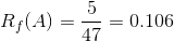Rf(A) = - = 0.106