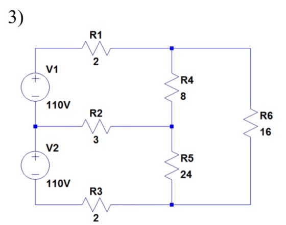 3) R1 2 V1 R4 110V R6 16 R2 3 V2 R5 24 110V R3 2