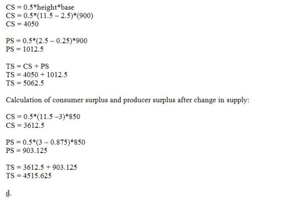 CS 0.5*height*base CS 0.5*(11.5 2.5)*(900) CS 4050 PS 0.5*(2.5 0.25)*900 PS 1012.5 TS CS PS TS 40501012.5 TS 5062.5 Calculati