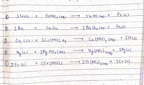 to 3 Liisi t Fe(ou), can y 34 on (as) t Fels) - 2 Ba at Sally 2 Baluz logit. Shish calsit 2001N03).eq o Ng is) + 2Ag No 3 (62