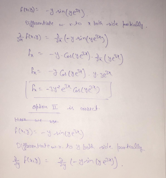 Differentiate In f (217) - -y sin (yet). w. roto in both side partially, I flaid) Bu lay sim apelas) - y. Goscuela). Balyely