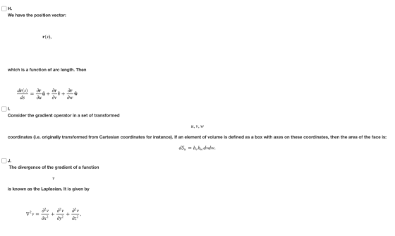 OH. We have the position vector: r(s), which is a function of arc length. Then диду де Consider the gradient operator in a se