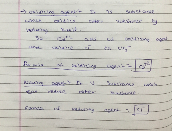 A oxidizing agent? It is substance which oxldre other substance by vedecing sell. So cath acts as oxidizing agent and oxidine