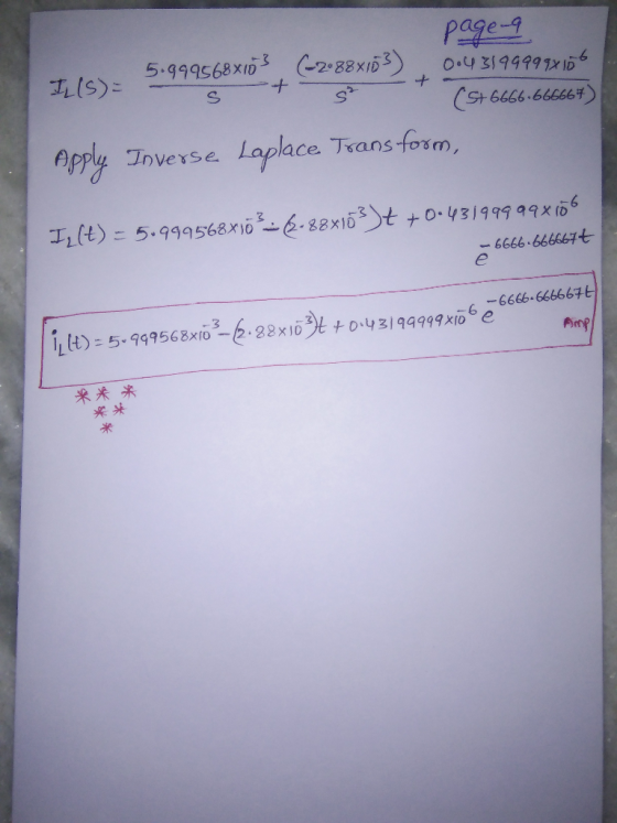 5.999568x103 + (-2088x103) page-9 0043199999810 (S+6666666667 IL(S) = Apply Inverse. Laplace Transform, 6 Izlt) = 5.999568x10