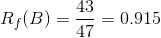 Rf(B) = * = 0.915