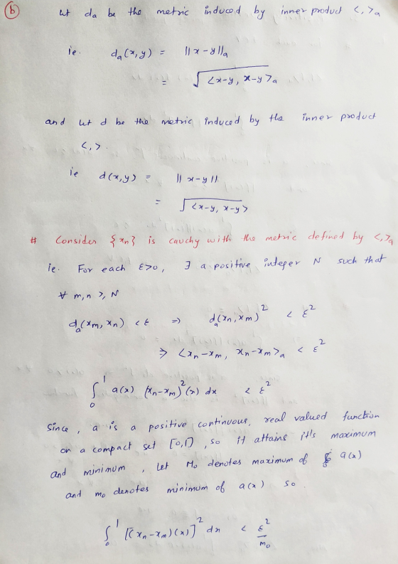 ut da be the metric induced by inner product <,la da(x, y) = |, 11x-ylla | 23-9, X-9 , and let d be the netic induced by the