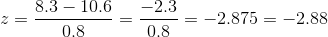 18.3 - 10.6 108 -2.3 -=-2.875 = -2.88 08
