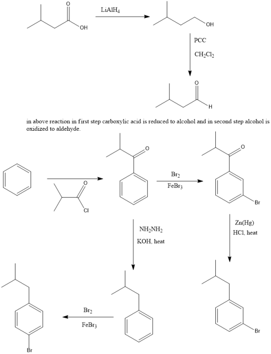 ucho LiAlH4 OH PCC CH,C12 H in above reaction in first step carboxylic acid is reduced to alcohol and in second step alcohol
