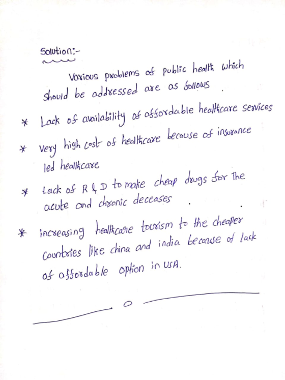 Solution: Voxious pobles Poblic helt which should be odlessed are os Lack os aailaliity of osfoxdlable healkcare sevices y ve