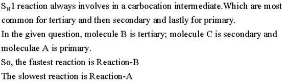 Sv1 reaction always involves in a carbocation intemediate.Which are most common for tertiary and then secondary and lastly fo