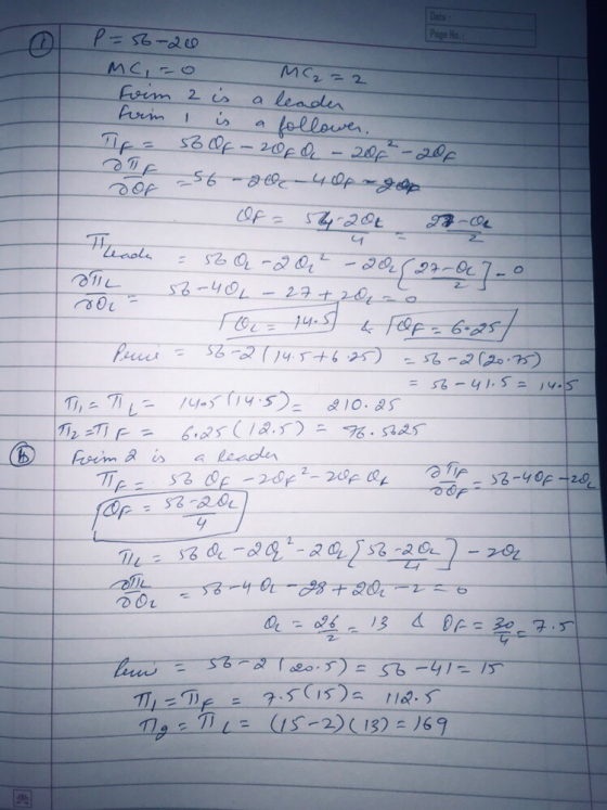 OL P=56-200 MC, 0 MC₂ =2 Foim 2 is a leader ferim I is a follower TIF = 56 of - 200 Q - 200² - 2df cés 56 -260-40p gelip Of =