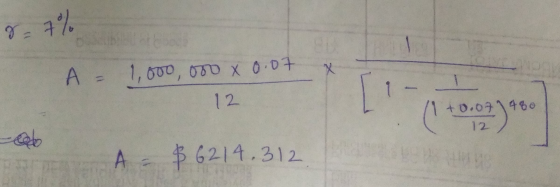 9.7% A = 1,000,000 x 0.07 x 12 LP 7+0.02.1960 +0.07 12 A = $6214.312